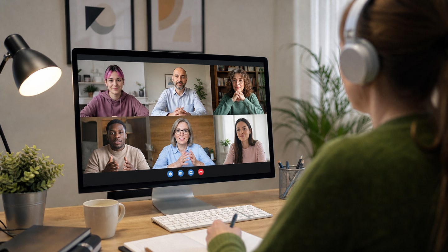AI-generated editorial scene for Online training on sexual and gender diversity; not a photograph of the event