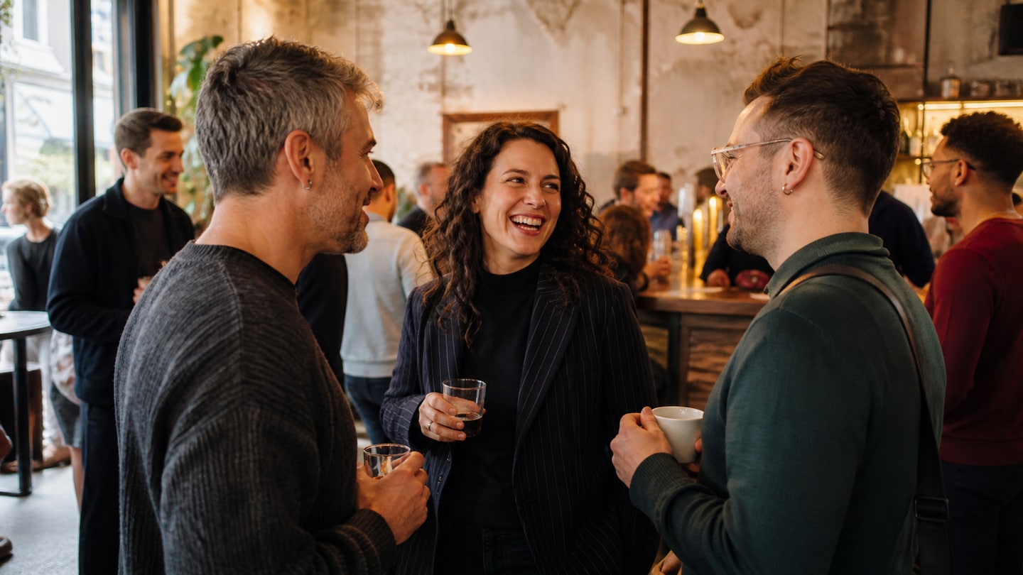 AI-generated editorial scene for Proudr – the queer career network; not a photograph of the event