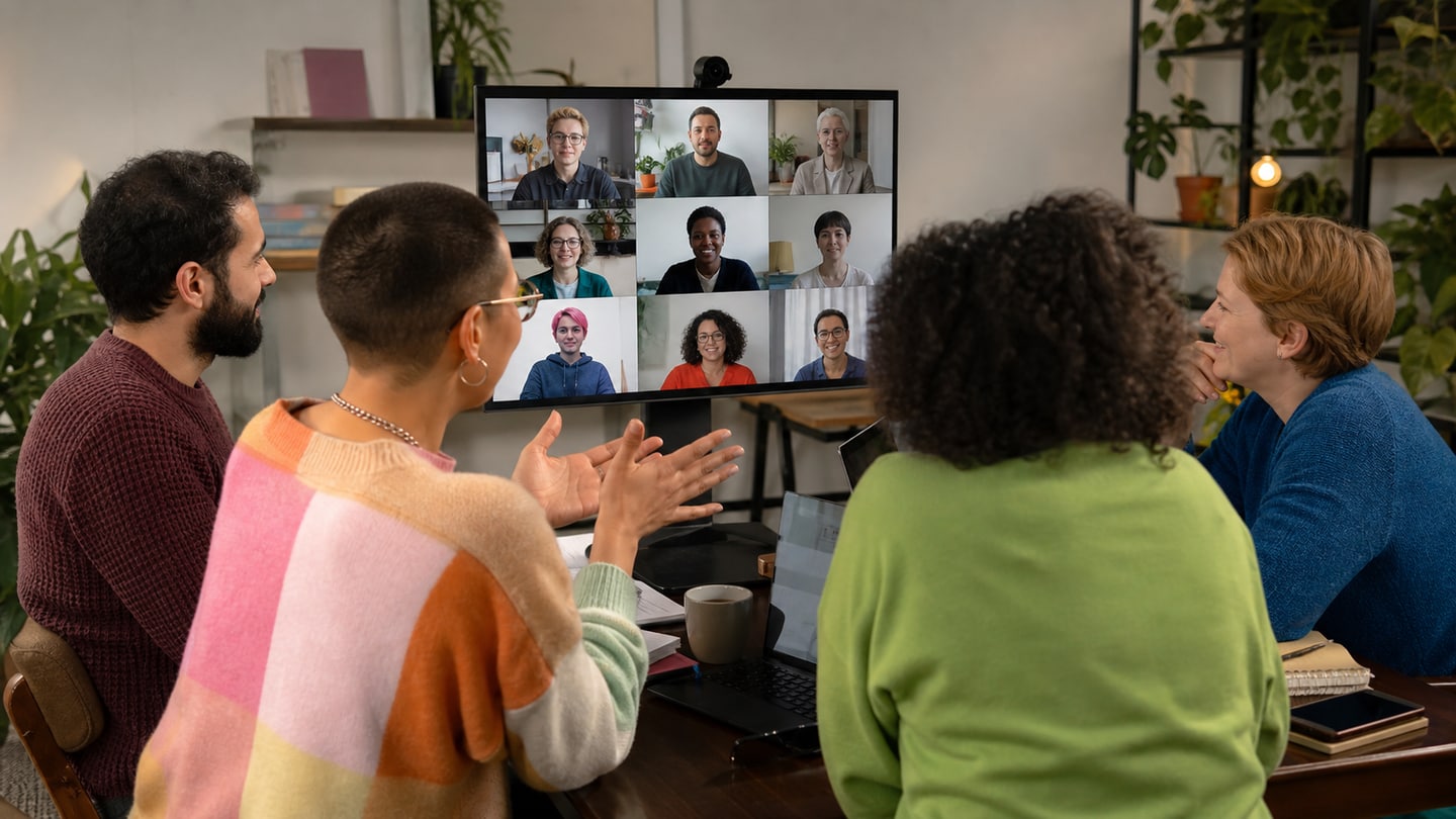 AI-generated editorial scene for Queer networking meeting for Franconia; not a photograph of the event