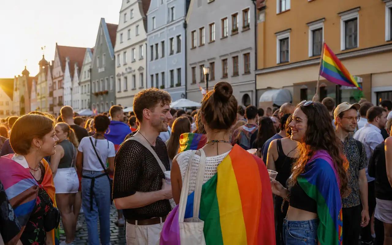 AI-generated editorial scene for CSD Kaufbeuren 2026 in Kempten
