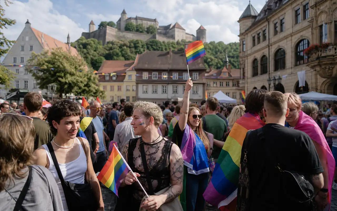 AI-generated editorial scene for CSD Kulmbach 2026 in Bayernweit