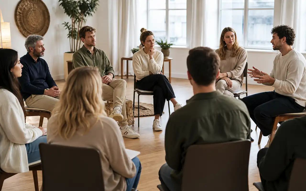 AI-generated editorial scene for Hypnosis workshop in München