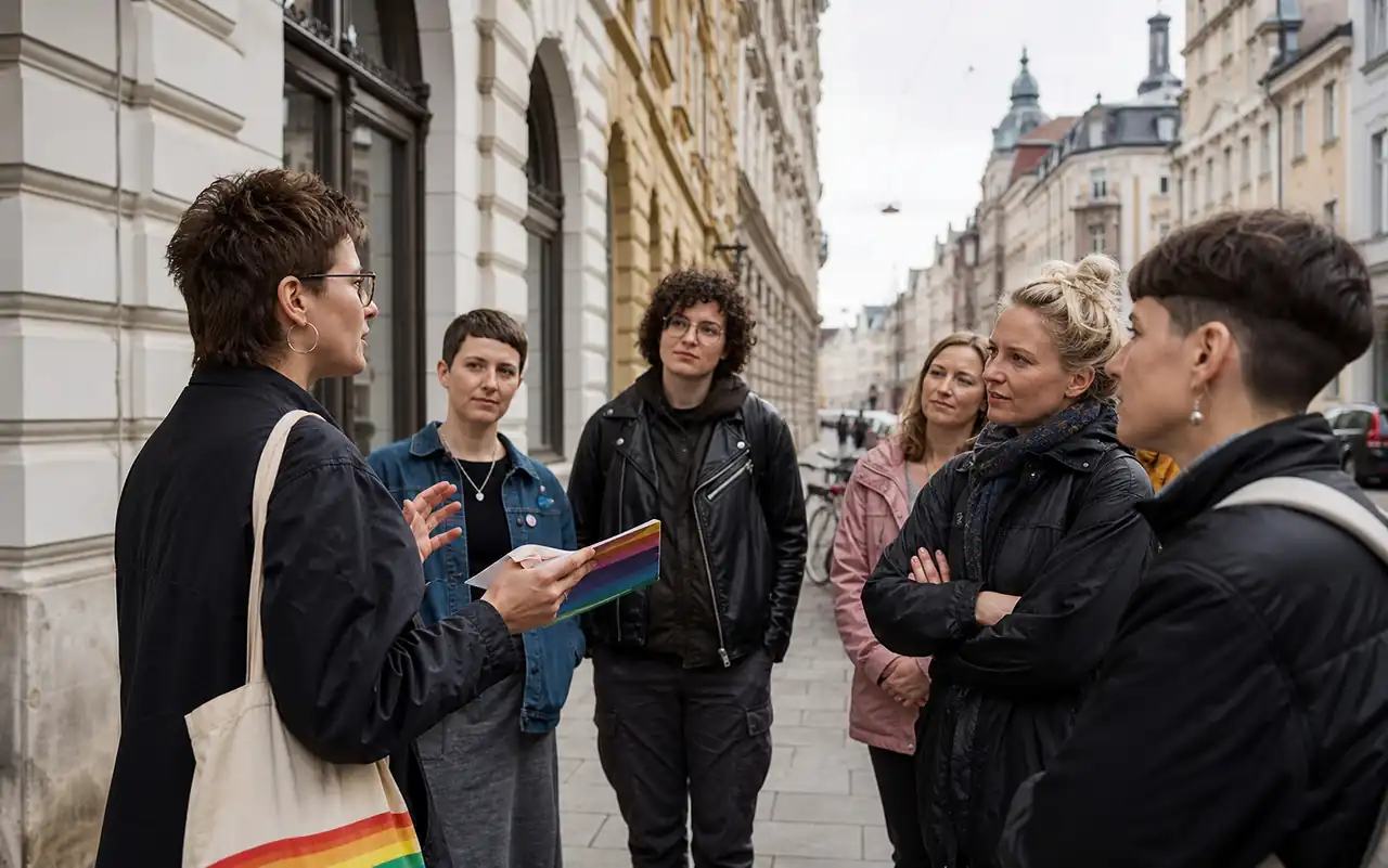 AI-generated editorial scene for Walking tour: Munich's queer history in München