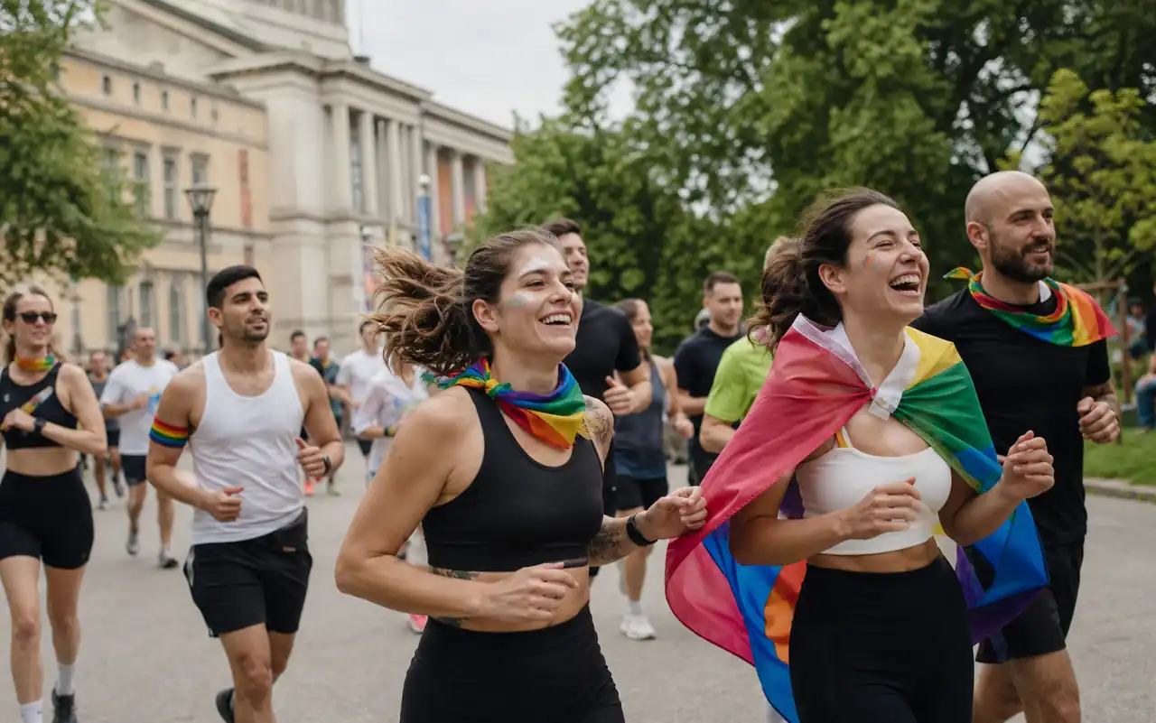 AI-generated editorial scene for Run for Life 2026 in München